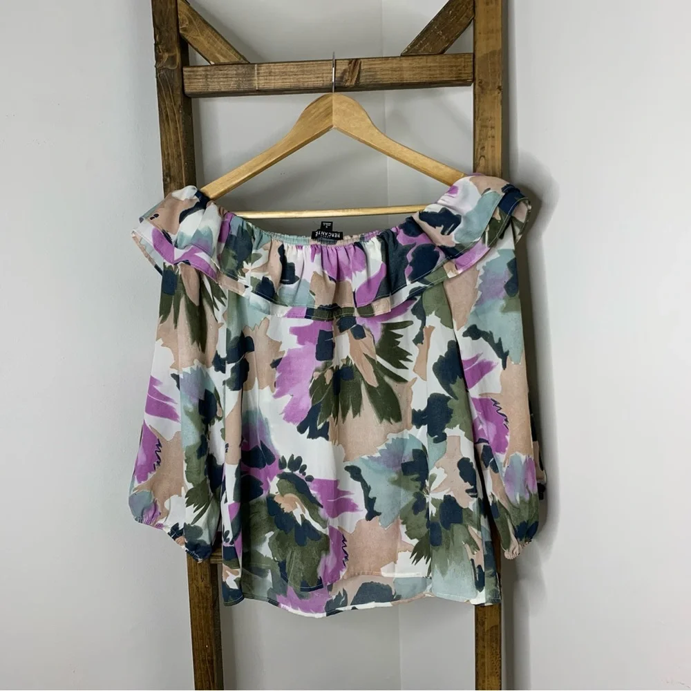 J. Crew Mercantile Floral Off-Shoulder Women's Top Size S